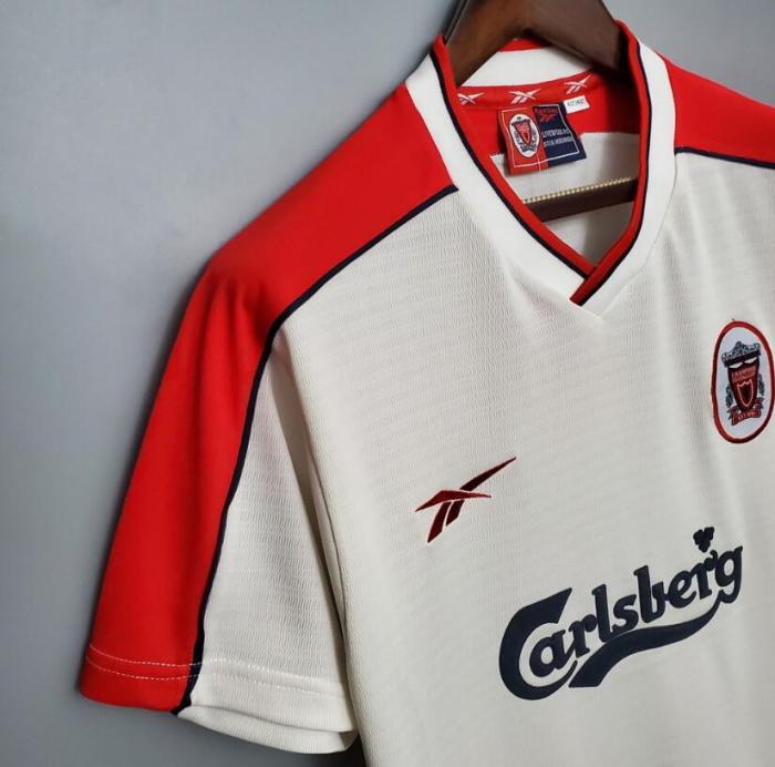 Retro Jersey 1998-1999 Liverpool Away White Soccer Jersey Vintage Football Shirt