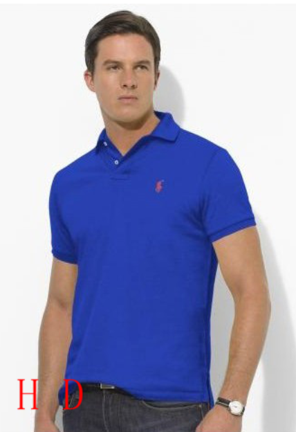 8821 Blue Ralph Polo with Orange Small Logo