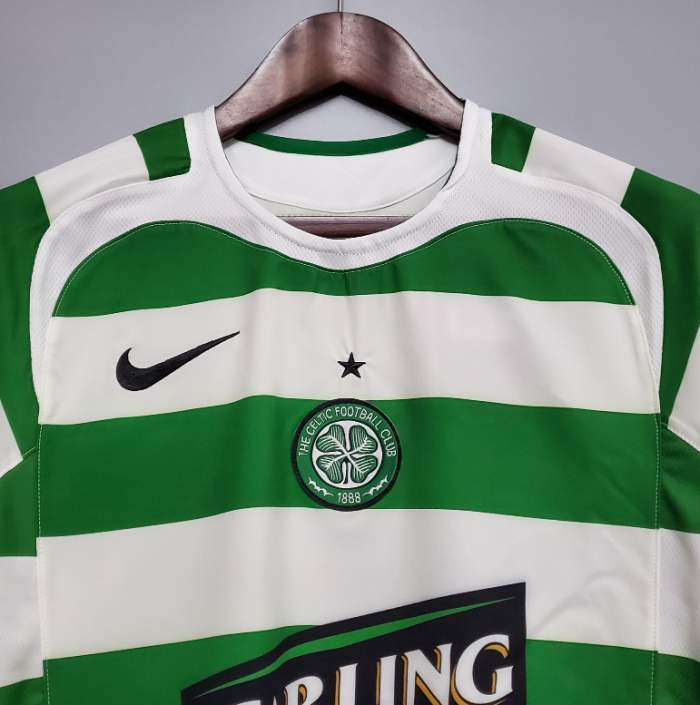 Retro Jersey 2005-2006 Celtic Home White/Green Soccer Jersey