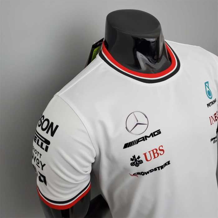 F1 Formula One racing suit Mercedes White Racing Jersey