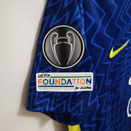 with UCL Patch Retro Jersey 2021-2022 Chelsea Home Blue Soccer Jersey