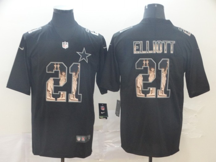 Dallas Cowboys 21 ELLIOTT Black Statue of Liberty Limited Jersey