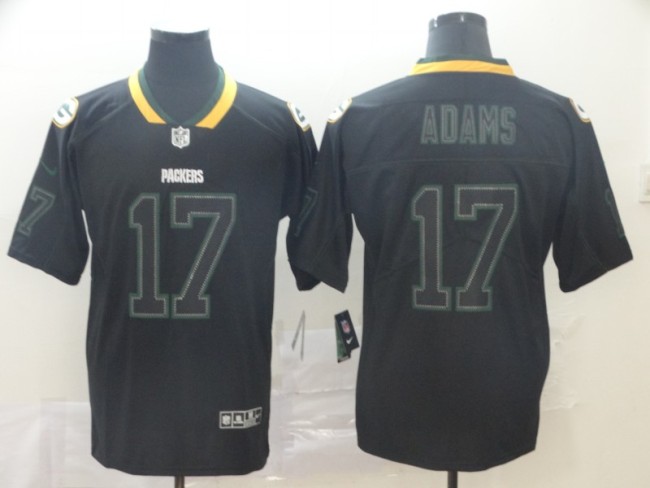 Green Bay Packers 17 ADAMS Black NFL Jerseyy
