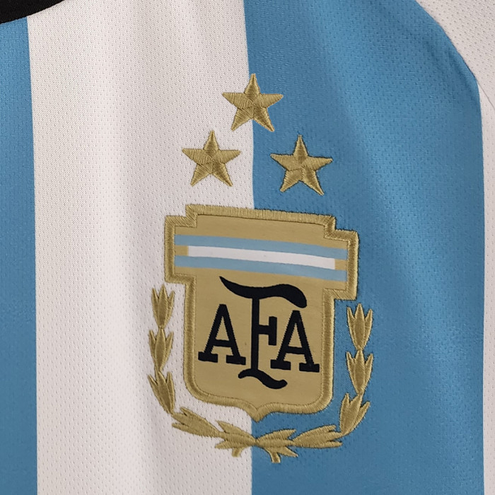 with 3 Stars Fans Version 2022 World Cup Argentina Home Soccer Jersey