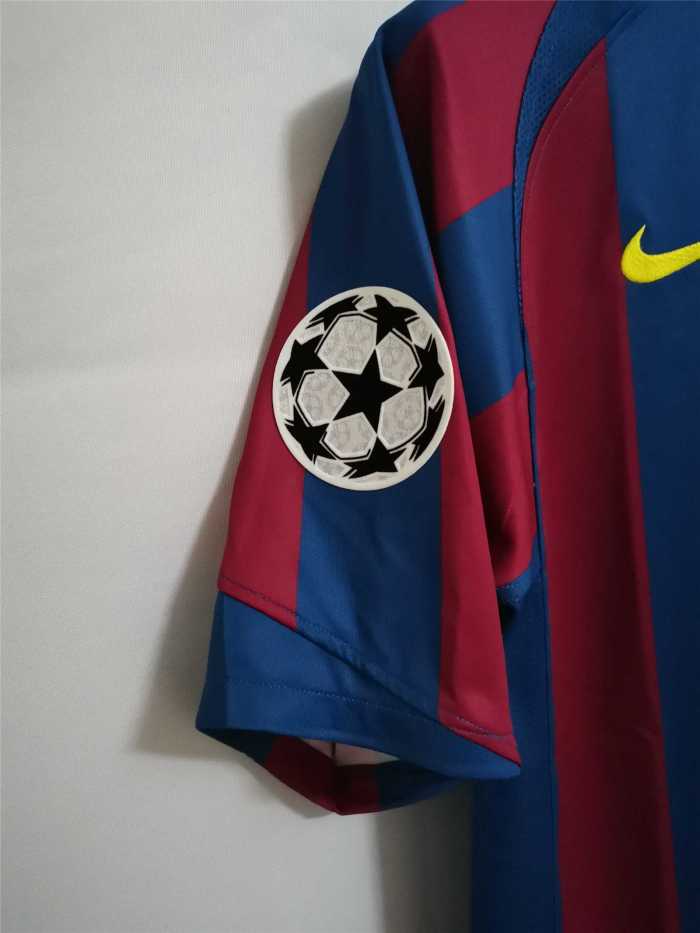 with UCL Patch+Sleeve Lettering Retro Jersey 2005-2006 UCL Final Home Soccer Jersey