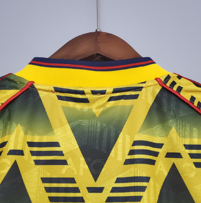 Retro Jersey 1991-1993 Arsenal Away Soccer Jersey Yellow Vintage Football Shirt