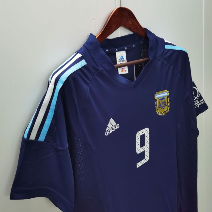 Retro Jersey 2002 Argentina Away Blue Soccer Jersey Vintage Football Shirt