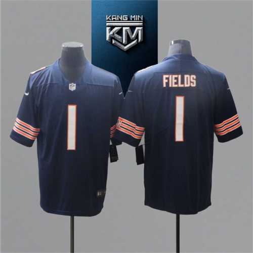 2021 Bears 1 FIELDS Blue NFL Jersey S-XXL white Font