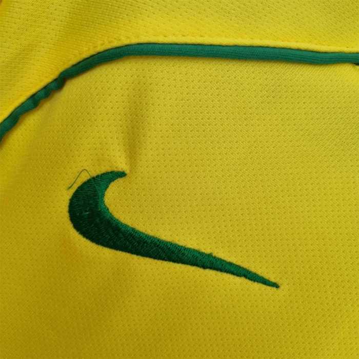 Retro Jersey 2004 Brazil Home Soccer Jersey Vintage Brasil Camisetas de Futbol