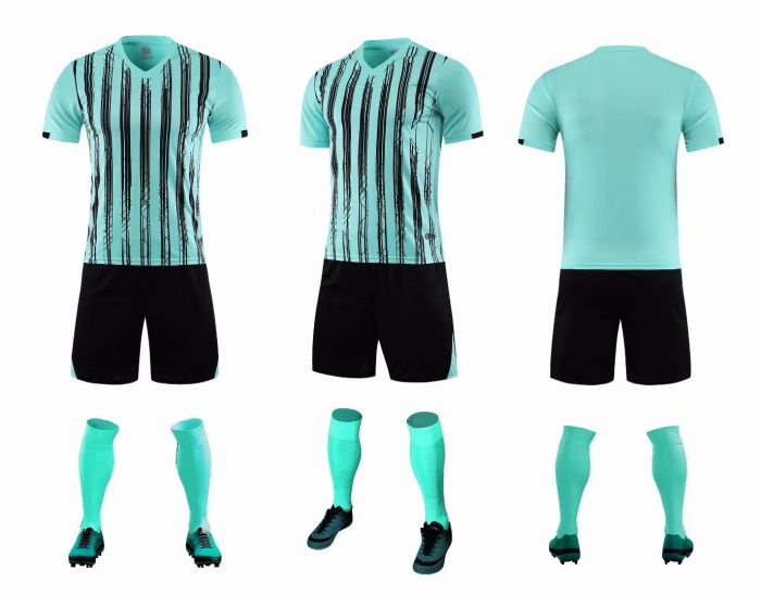 XBJ-DANING-8109  Light Blue Plate Suit Adult Uniform Youth Kids Set Jersey and Shorts