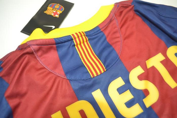with Front Lettering Retro Jersey Barcelona 2011 A.INIESTA 8 UCL Final Home Soccer Jersey with UCL Patch