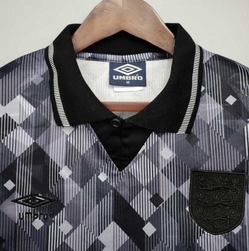 Retro Jersey 1990 England Away Black Soccer Jersey Vintage Football Shirt