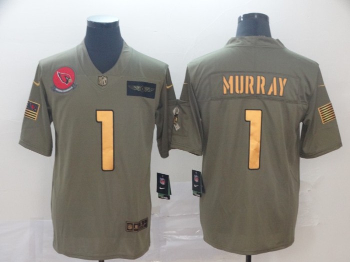 Arizona Cardinals 1 Kyler Murray 2019 Olive Gold Salute To Service Limited Jersey
