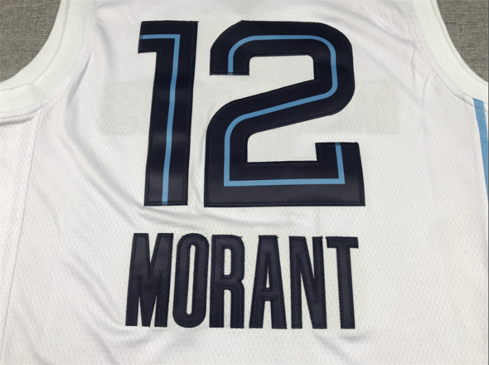 2023 New Memphis Grizzlies 12 MORANT White Basketball Shirt NBA Jersey
