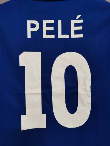 Retro Jersey 1957 Brazil 10 PELE Away Blue Soccer Jersey Vintage Brasil Camisetas de Futbol