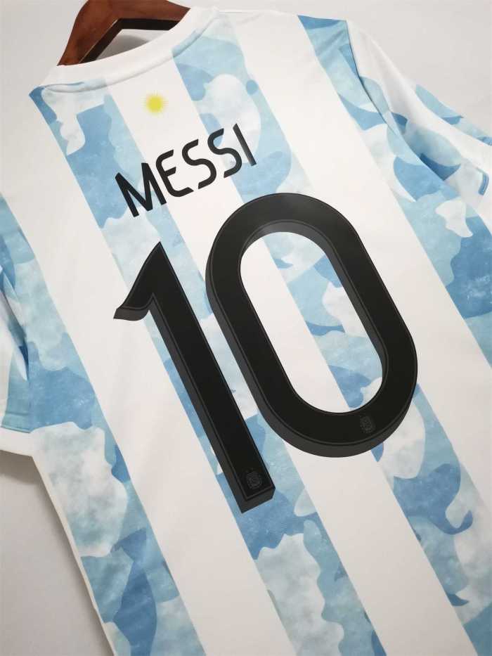with Copa America Patch Fans Version 2020 Argentina MESSI 10 Home Soccer Jersey