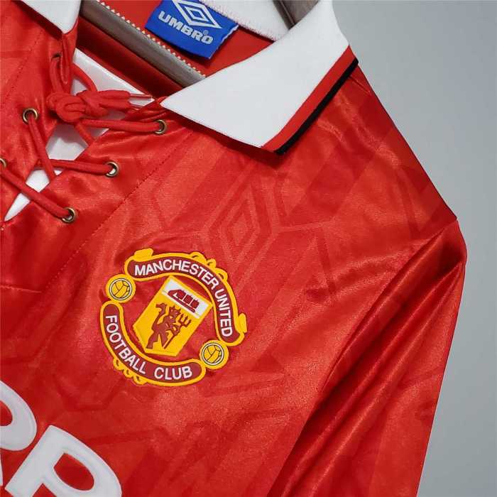 Retro Jersey 1993-1994 Manchester United Home Soccer Jersey Vintage Football Shirt