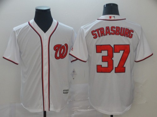 Washington Nationals 37 Stephen Strasburg White New Cool Base Jersey