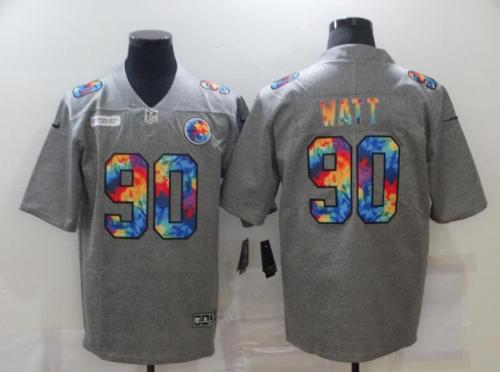 Pittsburgh Steelers 90 WATT Grey Vapor Untouchable Rainbow Limited Jersey