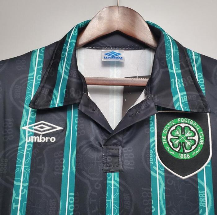 Retro Jersey 1992-1993 Celtic Away Blue/Black Soccer Jersey