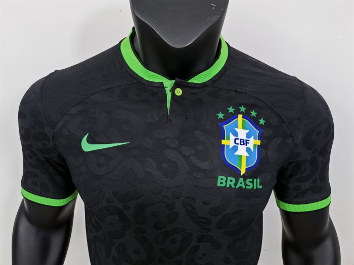 Player Version 2022 Brazil Black/Green Soccer Jersey