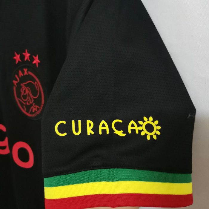 with UCL Patch Retro Jersey 2021-2022 Ajax Third Away Black Soccer Jersey Vintage Football Shirt