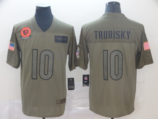 Chicago Bears 10 Mitchell Trubisky 2019 Olive Salute To Service Limited Jersey