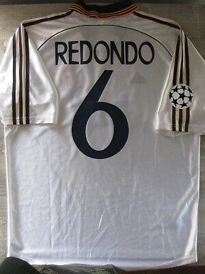 with UCL Patch Retro Jersey 1998-2000 Real Madrid Redondo 6 Home Soccer Jersey
