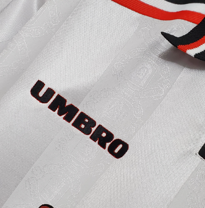Retro Jersey 1998-1999 Manchester United Away Soccer Jersey White Man Utd Football Shirt