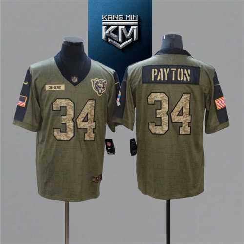 2021 Bears 34 PAYTON NFL Jersey S-XXL Tribute Camo Edition