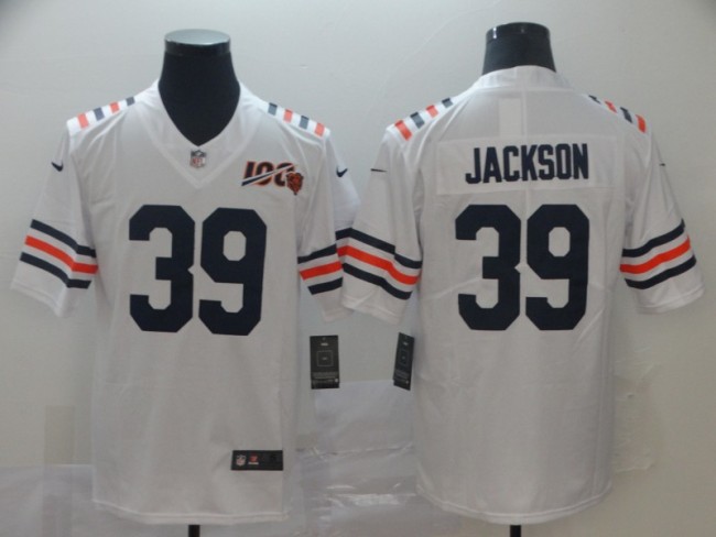 Chicago Bears 39 Eddie Jackson White 2019 100th Season Alternate Classic Retired Vapor Untouchable Jersey
