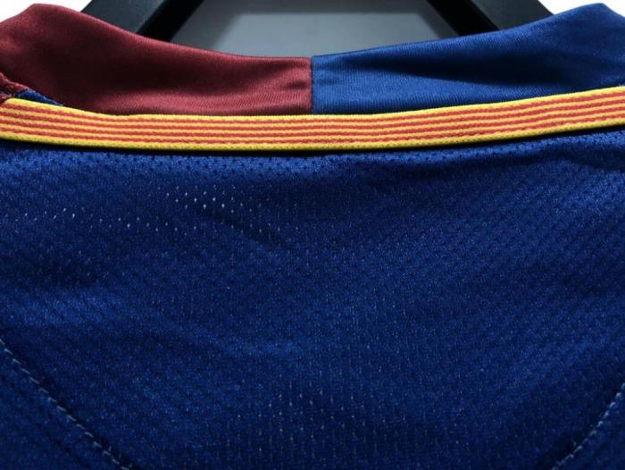 with Front Lettering Long Sleeve Retro Jersey 2008-2009 Barcelona UCL Final Home Vintage Soccer Jersey