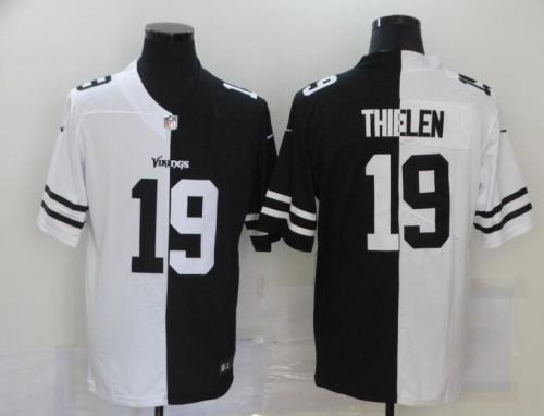 Vikings 19 Adam Thielen Black And White Split Vapor Untouchable Limited Jersey