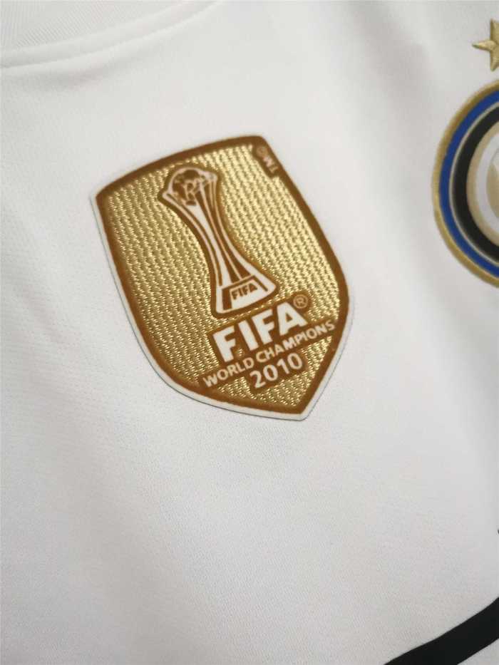 with 3 Front Patch+Champions 2010 Patch Retro Jersey 2010-2011 Inter Milan ETO'O 9 Away White Soccer Jersey