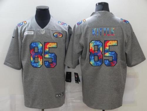 San Francisco 49ers 85 KITTLE Grey Vapor Untouchable Rainbow Limited Jersey