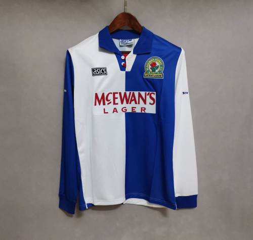 Long Sleeve Retro Jersey 1995-1996 Blackburn Rovers Home Soccer Jersey