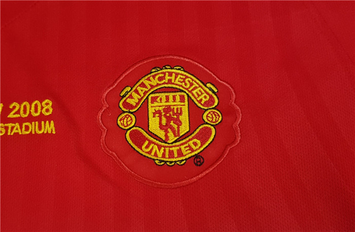 with Front Lettering Retro Jersey 2007-2008 Manchester United Home Soccer Jersey