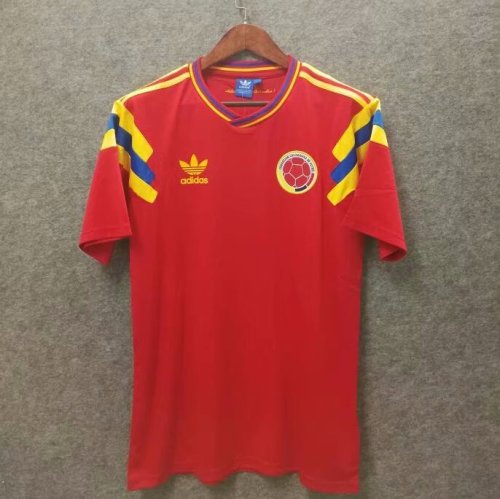 Retro Jersey 1990 Colombia Away Red Soccer Jersey Vintage Football Shirt