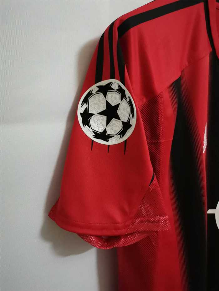 with UCL patch+Scudetto Patch Retro Jersey 2004-2005 AC Milan 7 SHEVCHENKO Home Soccer Jersey