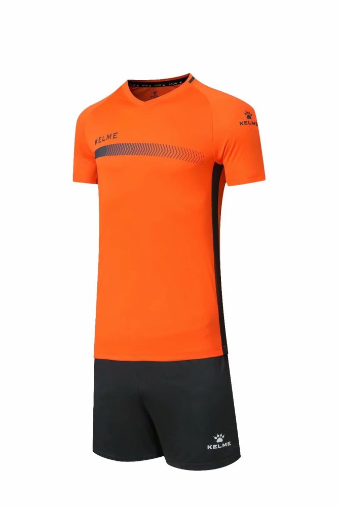 #603 Orange Soccer Training Uniform Blank Jersey and Shorts
