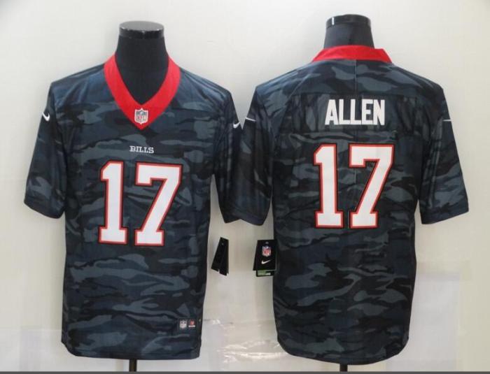 Buffalo Bills 17 ALLEN Black Camo 2020 Salute To Service Limited Jersey
