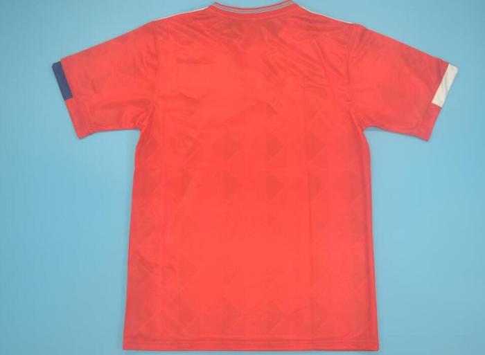 Retro Jersey 1989 England Away Red Soccer Jersey Vintage Football Shirt