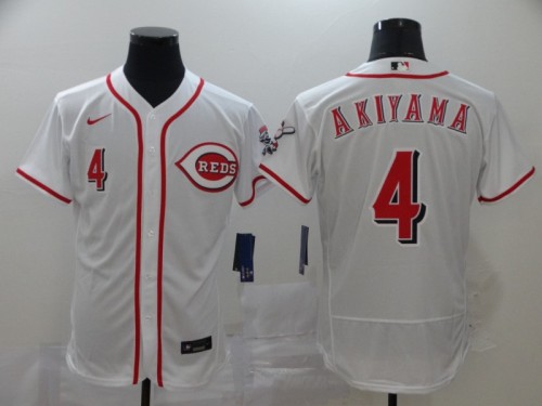 Cincinnati Reds 4 AKIYAMA White 2020 Flexbase Jersey