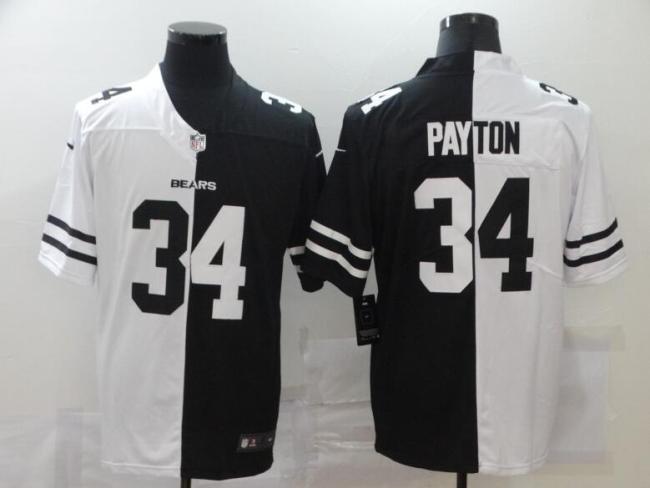 Bears 34 Walter Payton Black And White Split Vapor Untouchable Limited Jersey