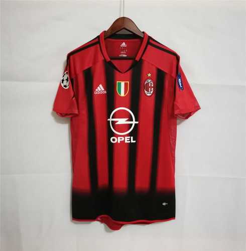 with UCL patch+Scudetto Patch Retro Jersey 2004-2005 AC Milan 7 SHEVCHENKO Home Soccer Jersey