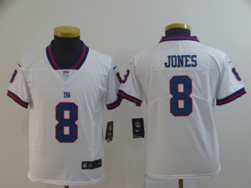 Youth New York Giants #8 JONES White NFL Jersey