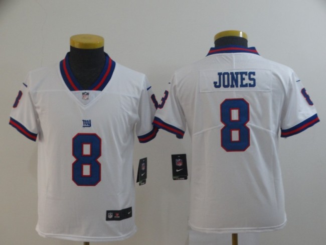 Youth New York Giants #8 JONES White NFL Jersey