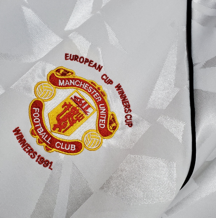 Retro Jersey 1991 Manchester United White Soccer Jersey Vintage Football Shirt
