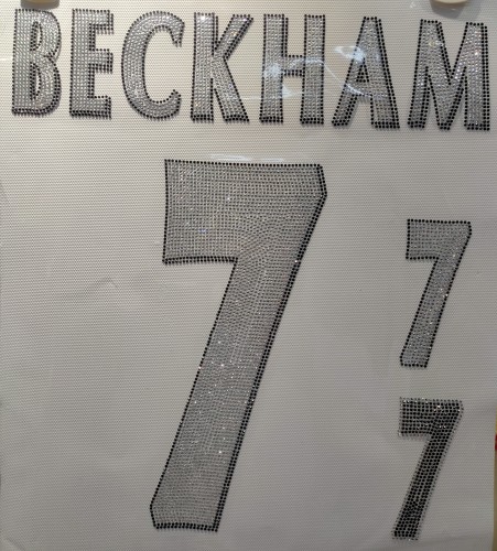 Black Diamond Printed Bling Bling 7 BECKHAM for Manchester United Jersey