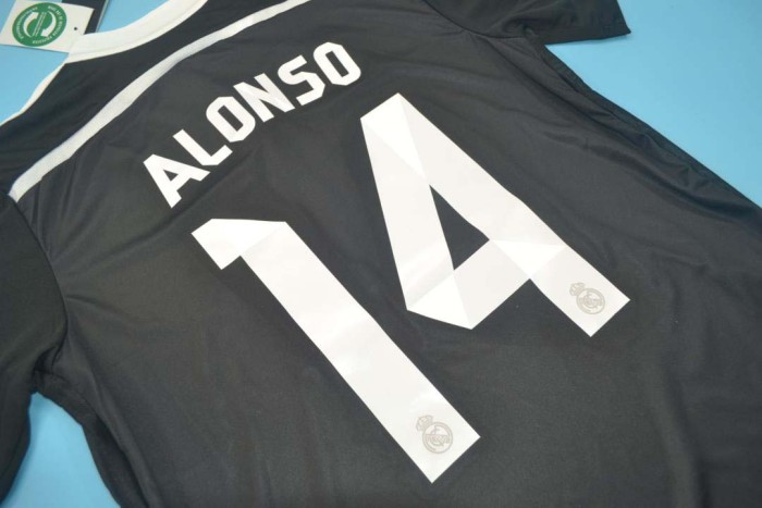 Retro Jersey 2014-2015 Real Madrid 14 ALONSO Third Away Black Soccer Jersey